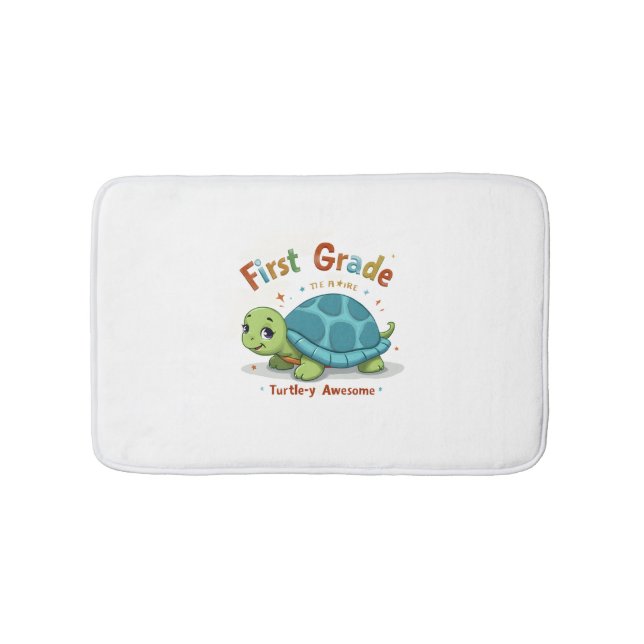 Tapis De Bain First Grade Turtle-y Awesome 1st Grade Back to Sch (Devant)