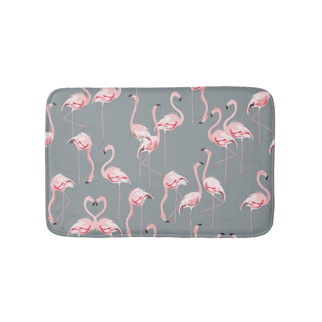 Tapis De Bain Flamant rose Grey : Vintage Motif sans couture. (Devant)