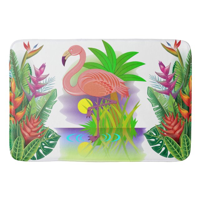 Tapis De Bain Flamant rose Rose Au Paradis (Devant)