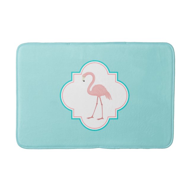 Tapis De Bain Flamant rose rose sur l'arrière - plan d'Aqua (Devant)