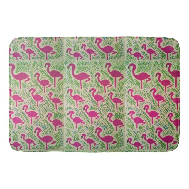 Tapis De Bain Flamant rose tropical (Devant)