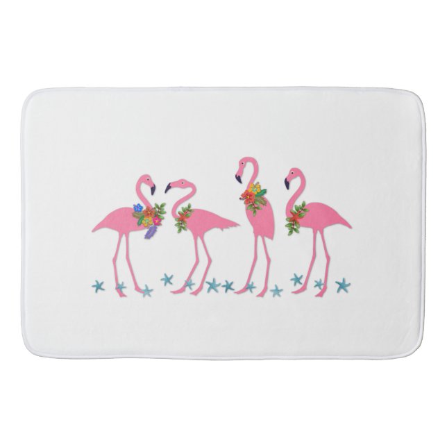 Tapis De Bain Flamants roses en Starfish Tropical Thème (Devant)
