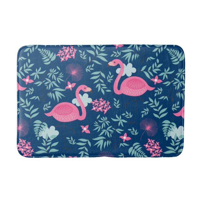 Tapis De Bain Flamants roses et fleurs mignons sur l'Arrière - p (Devant)