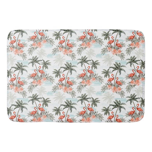 Tapis De Bain Flamants roses et palmiers (Devant)