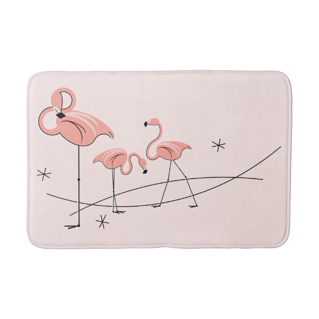 Tapis De Bain Flamants roses Pink Trio mat (Devant)