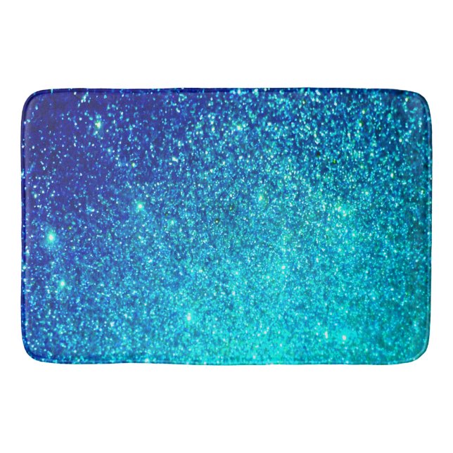 Tapis De Bain Flambant bleu brillant Ombre Turquoise coloré bril (Devant)