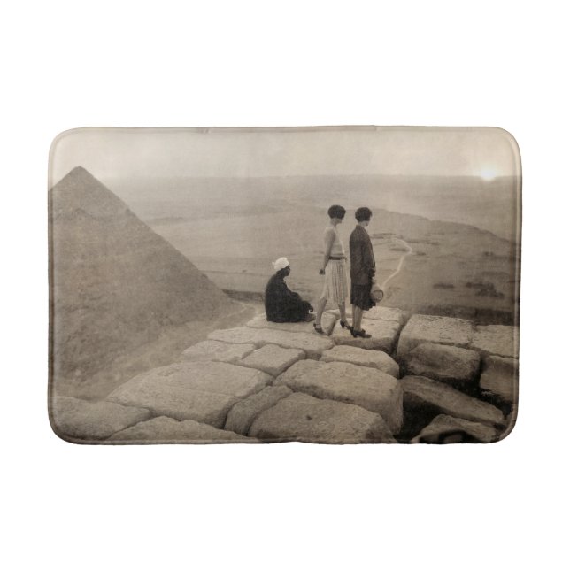 Tapis De Bain Flapper Girls Sunrise Khufu Pyramid, Égypte 1920 (Devant)