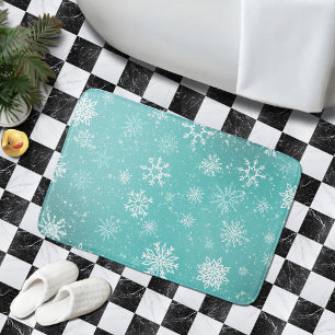 Tapis De Bain Flèches blanches Turquoises