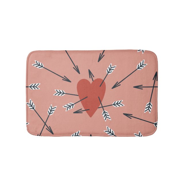 Tapis De Bain Flèches de coeur faites main. (Devant)