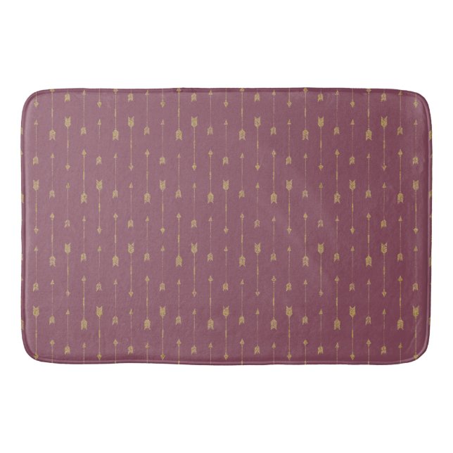 Tapis De Bain Flèches tendance violet et or Boho (Devant)