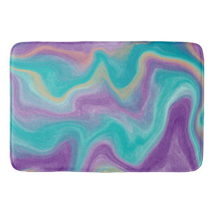 Tapis De Bain Flèches violettes, Turquoises et dorées