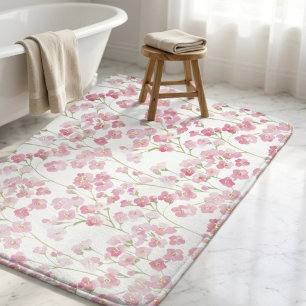Tapis De Bain Fleur botanique de fleurs sauvages Cottagecore