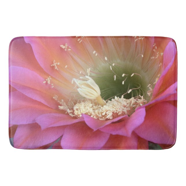 Tapis De Bain Fleur de cactus rose dans le désert (Devant)