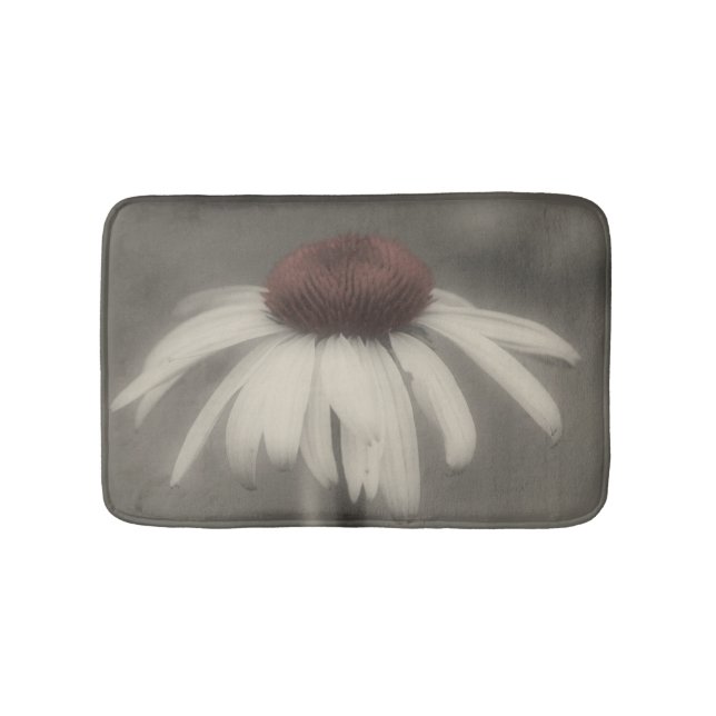 Tapis De Bain Fleur De Faisceau En Noir Et Blanc (Devant)