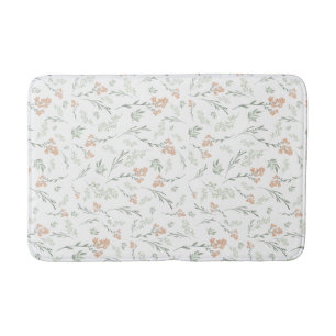 Tapis De Bain Fleur de fleur sauvage aquarelle sauge