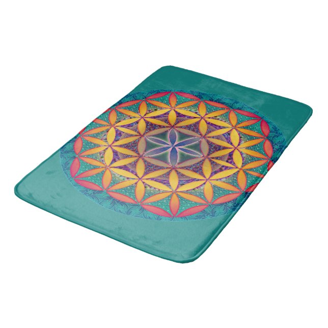 Tapis De Bain Fleur de la vie Mandala (Angle)