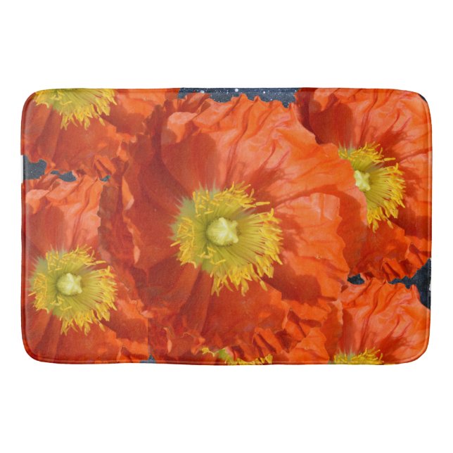 Tapis De Bain Fleur de pavot orange orange clair (Devant)