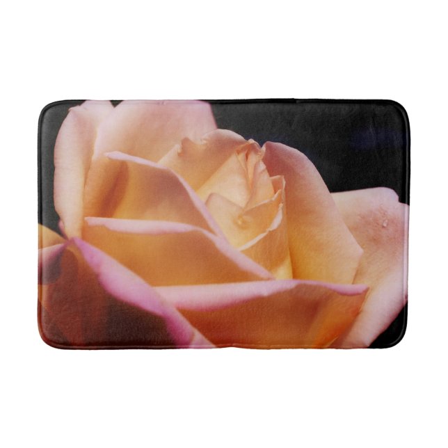 Tapis De Bain Fleur de rose jaune teint (Devant)