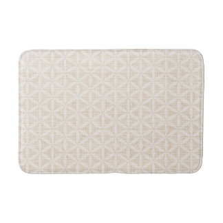 Tapis De Bain Fleur de vie Boho chic | Beige et blanc