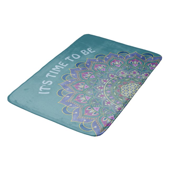 Tapis De Bain Fleur De Vie - Mandala India Style 1 (Angle)