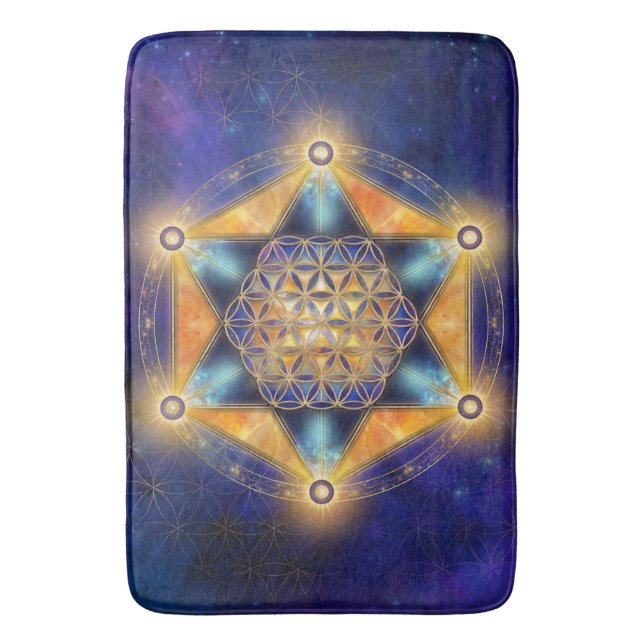 Tapis De Bain Fleur de vie Merkaba Star - Géométrie sacrée (devant Vertical)