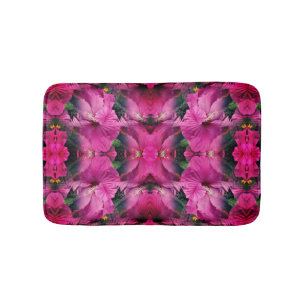 Tapis De Bain Fleur Hibiscus rose Multiplié Abstrait