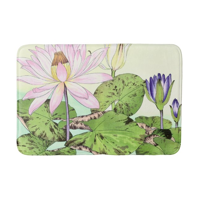 Tapis De Bain Fleur japonaise de nénuphar (Devant)
