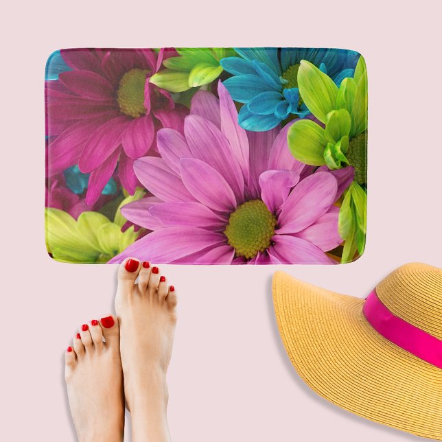 Tapis De Bain Fleur marguerite multicolore (Créateur téléchargé)