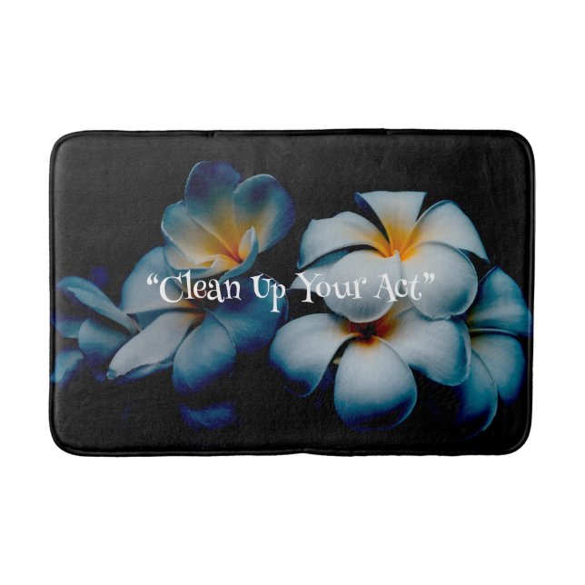 Tapis De Bain Fleur Noir délice Mémoire Mousse Mat Bain (Devant)