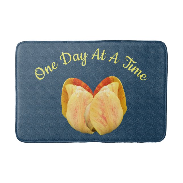 Tapis De Bain Fleur Tulipe Un Jour À La Fois Inspirante (Devant)