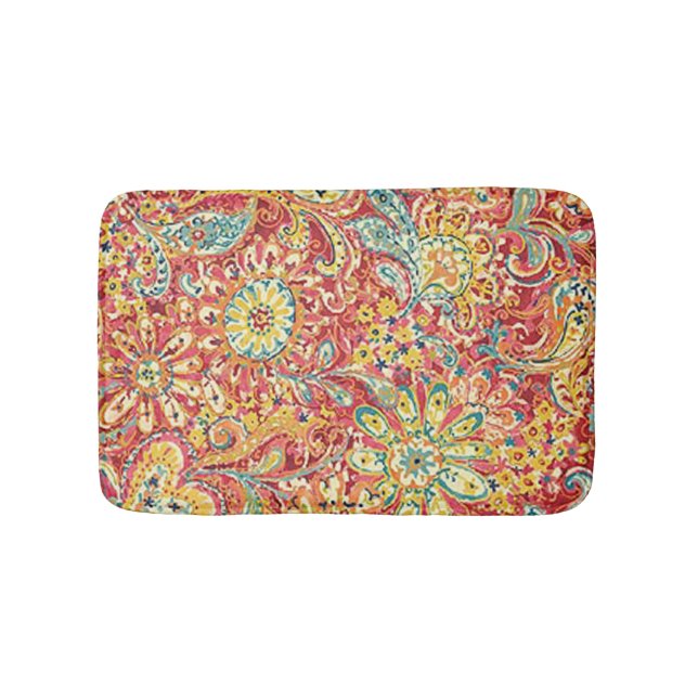 Tapis de bain fleuri coloré (Devant)