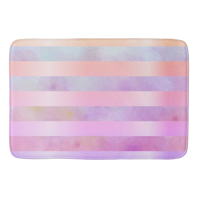 Tapis De Bain Fleurs arc-en-ciel Abstraites en aquarelle (Devant)