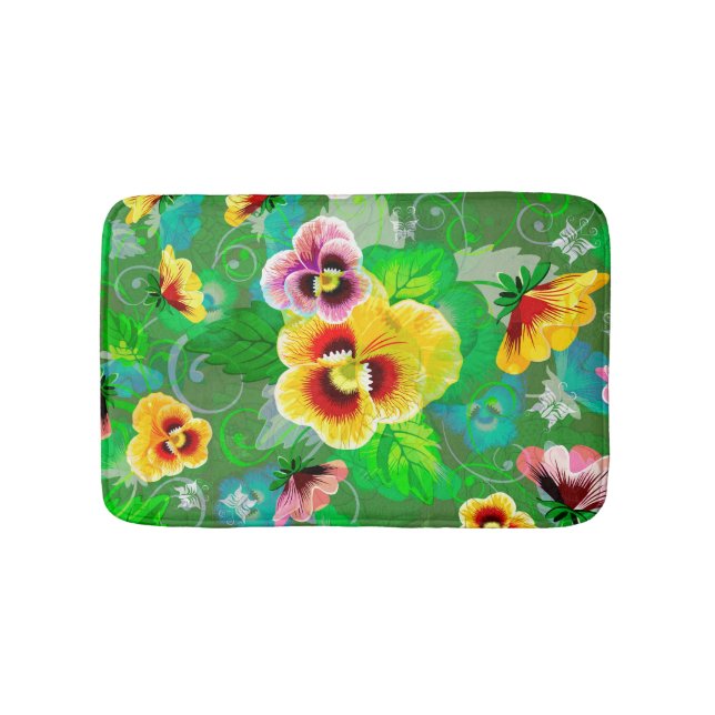 Tapis De Bain Fleurs colorées Design (Devant)