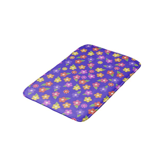 Tapis De Bain Fleurs de moisissures sur la couche de chaume viol (Angle)