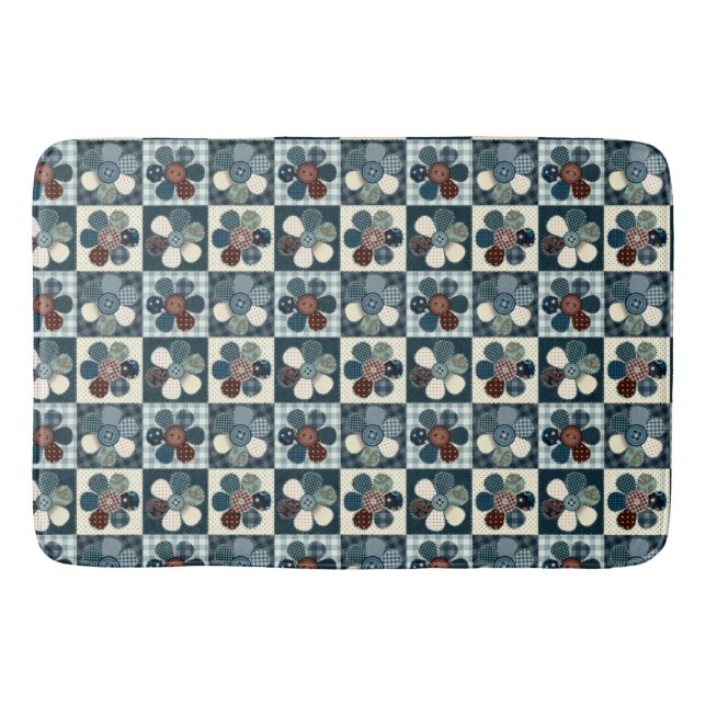 Tapis De Bain Fleurs de Patchwork Pays (Devant)