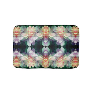 Tapis De Bain Fleurs de pivoine rose Multipliées Abstraites