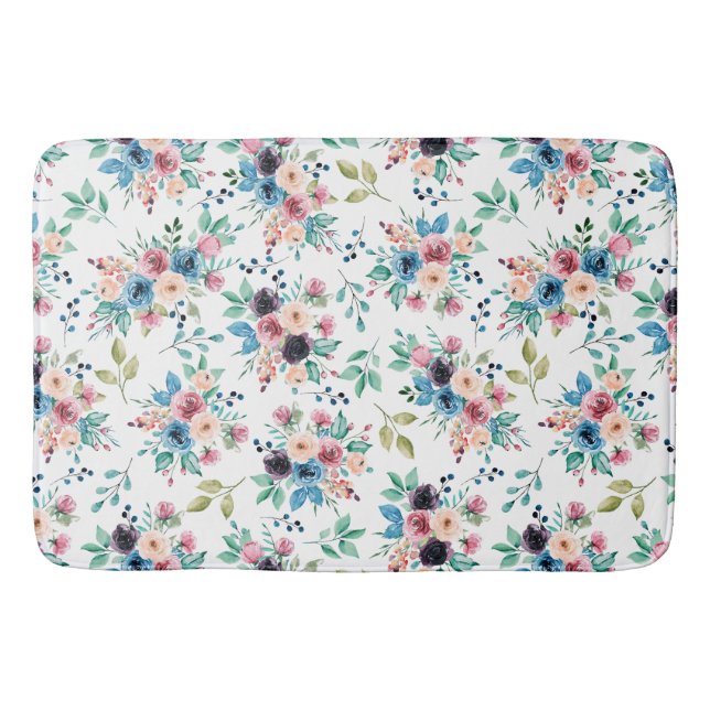 Tapis De Bain Fleurs de printemps colorées motif (Devant)