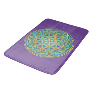 Tapis De Bain FLEURS DE VIE - Géométrie Sacrée Design 1