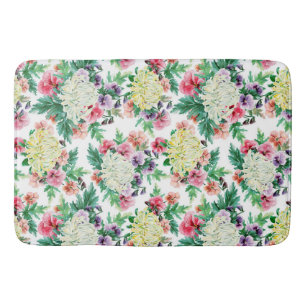 Tapis De Bain Fleurs d'été colorées motif