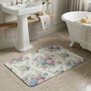 Tapis De Bain Fleurs d'hortensia délicates 
