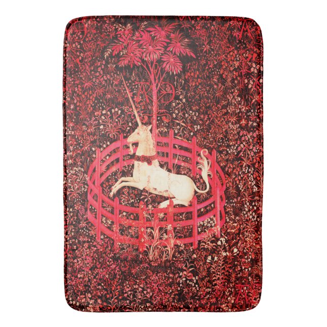 TAPIS DE BAIN FLEURS D'IMAGINAIRES GOTHIQUES UNICORNES, MOTIFS F (devant Vertical)