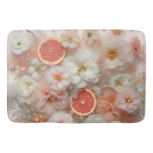 Tapis De Bain Fleurs et pamplemousses Abstraites