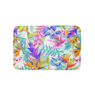 Tapis De Bain Fleurs exotiques tropicales