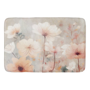 Tapis De Bain Fleurs florales Orange Beige Peach Design 328
