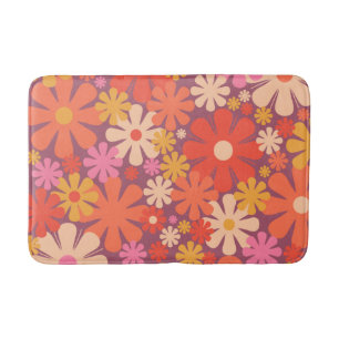 Tapis De Bain Fleurs rétro 60s les années 70 esthétique motif fl