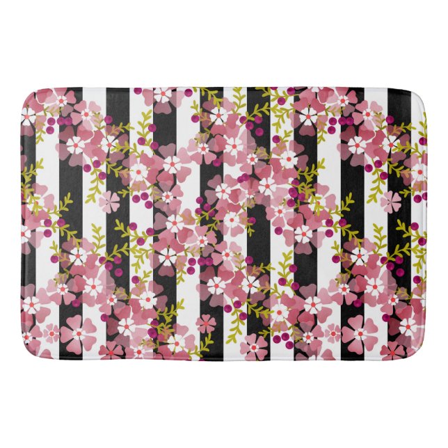 Tapis De Bain Fleurs roses (Devant)