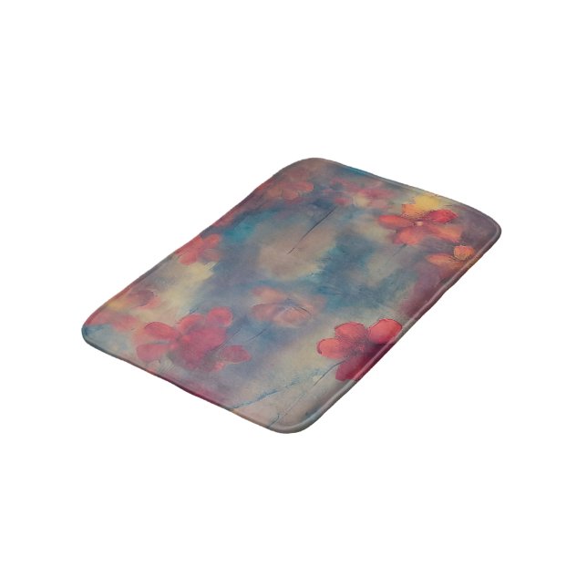 Tapis De Bain Fleurs roses bouchées (Angle)