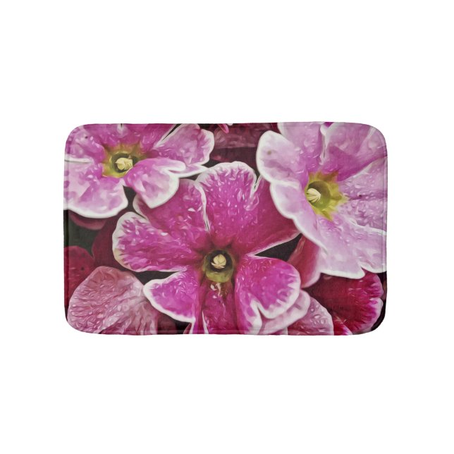 Tapis De Bain Fleurs roses Primrose Bain Mat Rug (Devant)