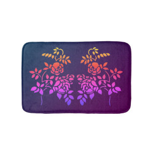 Tapis De Bain Fleurs Roses tendues Couleurs Abstraites