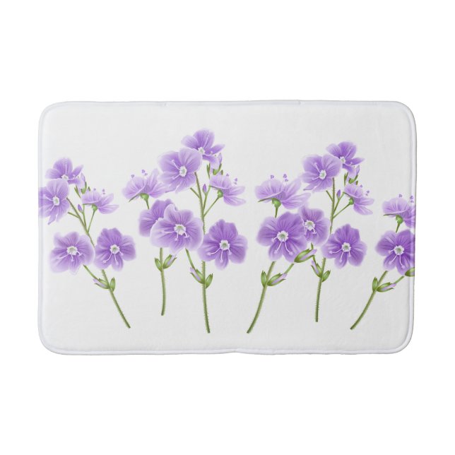 Tapis De Bain Fleurs sauvages mat-mauve de bain (Devant)